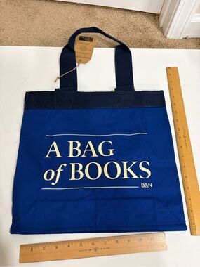 Barnes & Noble Blue Tote with Cream 'A BAG of BOOKS' Print